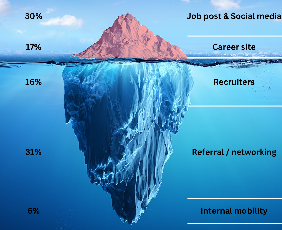 Job market visualisation with an iceberg analogy